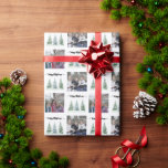 Watercolor Pine Trees 2 Photo Merry Christmas Wrapping Paper<br><div class="desc">This fun wrapping paper is a wonderful way to make your Christmas gift giving more personal and special. Features a rustic design with a cluster of three snow covered watercolor pine trees alternating with your photos. The text is written in elegant script calligraphy and reads "Merry Christmas."</div>