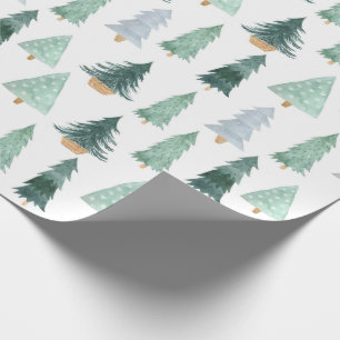 Watercolor Pine Trees Christmas Wrapping paper