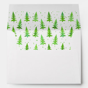 Watercolor Pine Trees Envelope