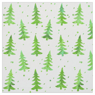 Watercolor Pine Trees Fabric