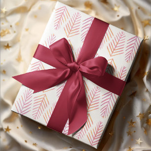 Watercolor Pine trees - pink Wrapping Paper Sheet