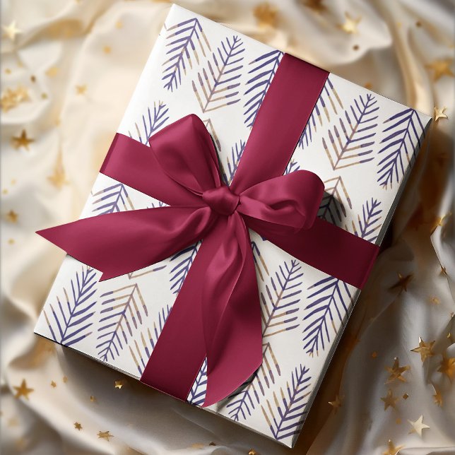 Watercolor Pine trees - purple Wrapping Paper Sheet (Creator Uploaded)