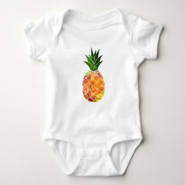 Watercolor Pineapple Baby Bodysuit (Front)