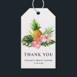 Watercolor Pineapple Bridal Shower Thank You Gift Tags<br><div class="desc">Add a tropical touch to your bridal shower favours with these customisable thank you tags featuring a watercolor pineapple, pink hibiscus, and lush tropical greenery. Personalise with the bride’s name, date, or a short message for a unique and elegant finishing touch. Perfect for tropical or summer-themed bridal showers, these tags...</div>