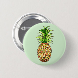 watercolor pineapple drawing 6 cm round badge