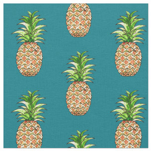watercolor pineapple drawing fabric