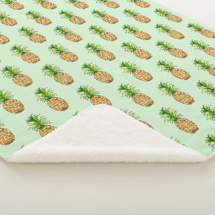 watercolor pineapple drawing sherpa blanket