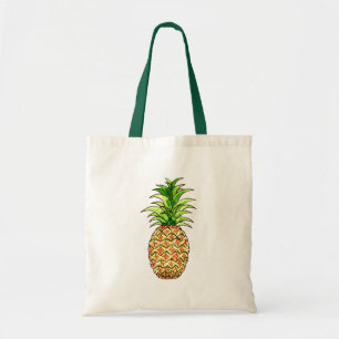 watercolor pineapple drawing tote bag