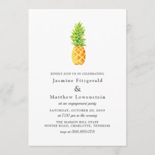 Watercolor Pineapple Engagement Party Invitation