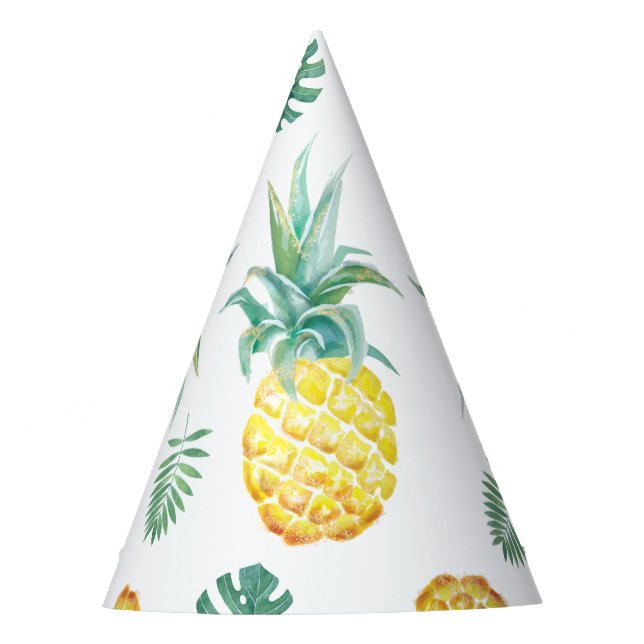 Watercolor Pineapple Party Hat (Front)