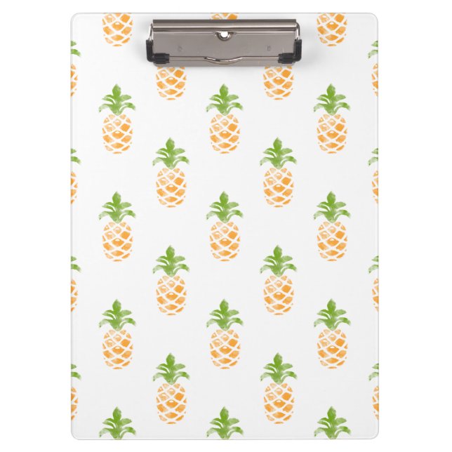 Watercolor Pineapple Pattern Clipboard (Front)