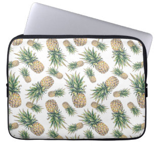 Watercolor Pineapple Pattern Laptop Sleeve