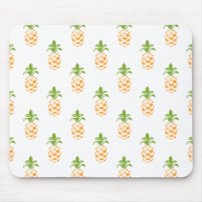 Watercolor Pineapple Pattern Mouse Pad (Front)