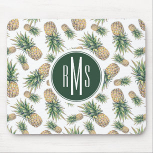 Watercolor Pineapple Pattern Mouse Pad