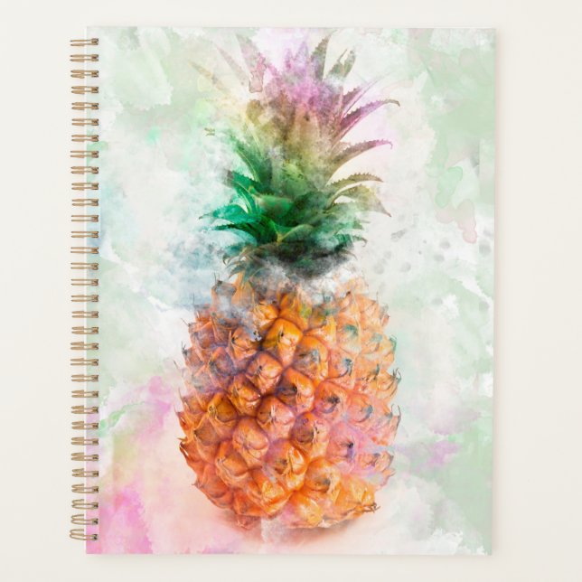 Watercolor Pineapple Planner (Front)