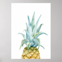 Watercolor Pineapple Poster
