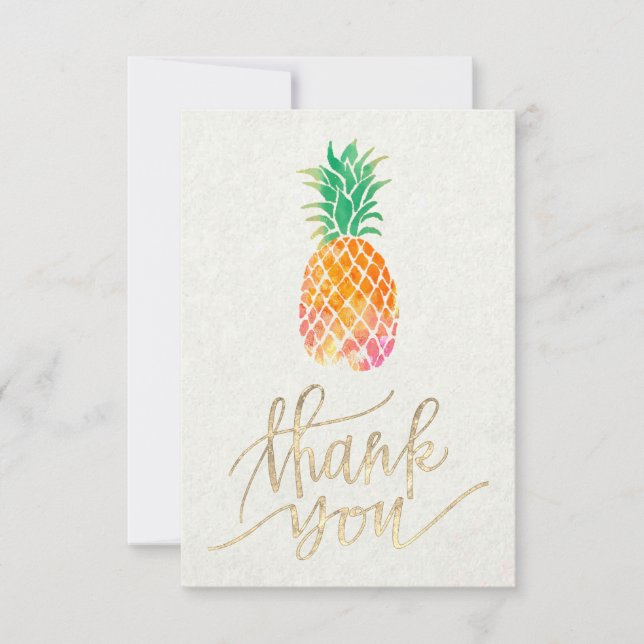 watercolor pineapple thank you (Front)