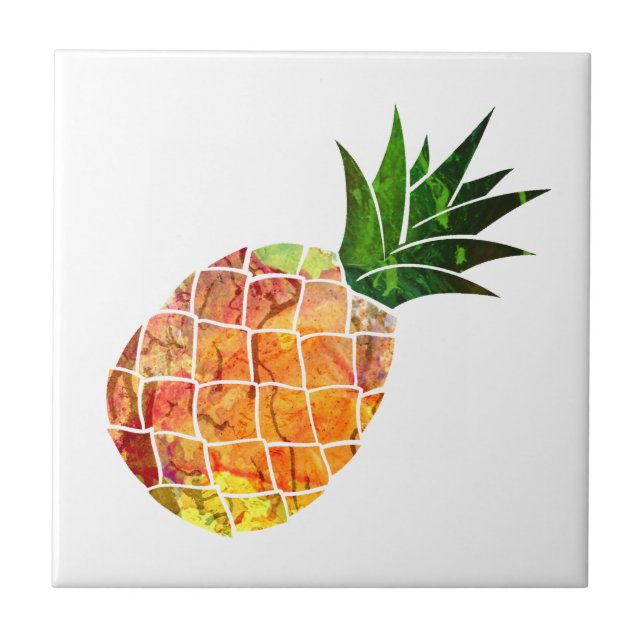 Watercolor Pineapple Tile (Front)