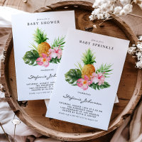 Watercolor Pineapple Tropical Baby Sprinkle