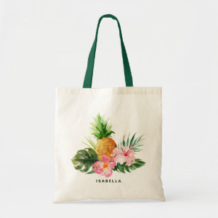 Watercolor Pineapple Tropical Custom Tote Bag