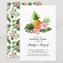 Watercolor Pineapple Tropical Rehearsal Dinner