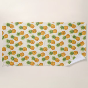 Watercolor Pineapples Beach Towel