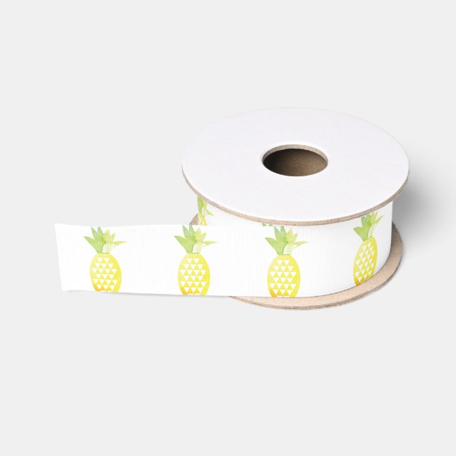 Watercolor Pineapples Grosgrain Ribbon (Spool)