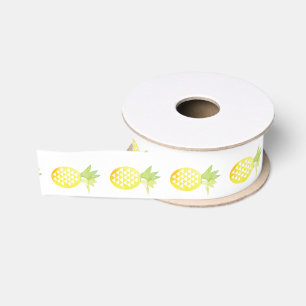 Watercolor Pineapples Luau Grosgrain Ribbon