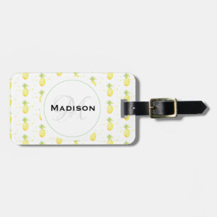 Watercolor Pineapples Luggage Tag