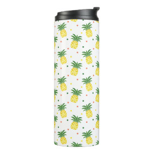 watercolor pineapples pattern thermal tumbler