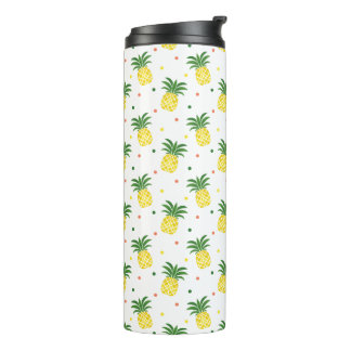 watercolor pineapples pattern thermal tumbler