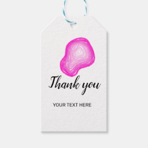 watercolor pink abstract thank you simple gift tags