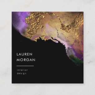 Watercolor pink and gold faux foil Business Card