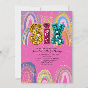 Watercolor pink and gold stars BirthdaInvitation Invitation