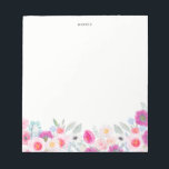 Watercolor Pink and Purple Anemones Garland Floral Notepad<br><div class="desc">Watercolor Pink and Purple Anemones Garland Floral Notepad. Colourful and whimsical notepad featuring pink,  blush and purple watercolor anemones with eucalyptus accents. This will be a perfect feminine accent for your office.</div>
