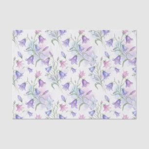 Watercolor Pink and Purple Bellflowers Tissue Paper