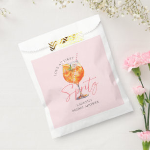 Watercolor Pink Aperol Spritz Bridal Shower Favour Bags