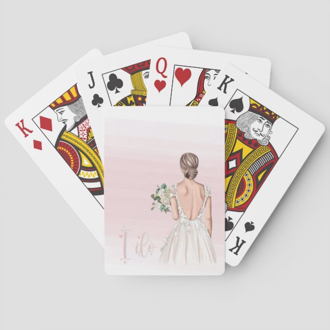 Watercolor Pink Bachelorette Theme Playing Cards (Back)