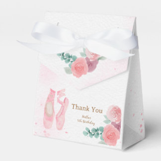 Watercolor Pink Ballerina Shoes Favour Box