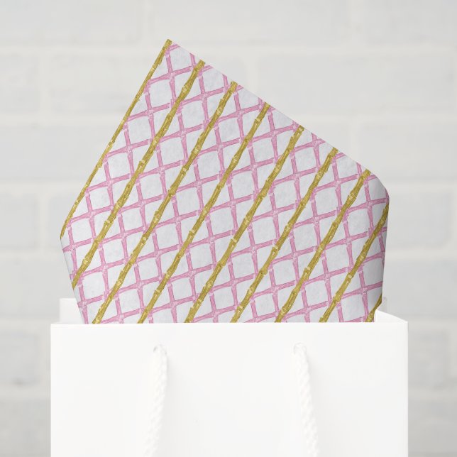 Watercolor Pink Bamboo Tissue Paper (Gift Bag)