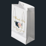 Watercolor Pink Blue Floral Gold Bridal Shower Small Gift Bag<br><div class="desc">Watercolor Pink Blush Blue Floral Gold Bridal Shower Thank You Gift Bag</div>
