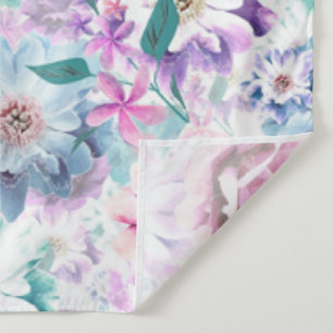 Watercolor pink, blue flowers.  tapestry