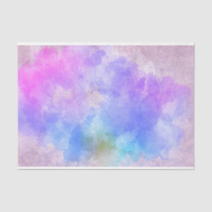 Watercolor Pink Blue Purple 10X15 Decoupage Tissue Paper