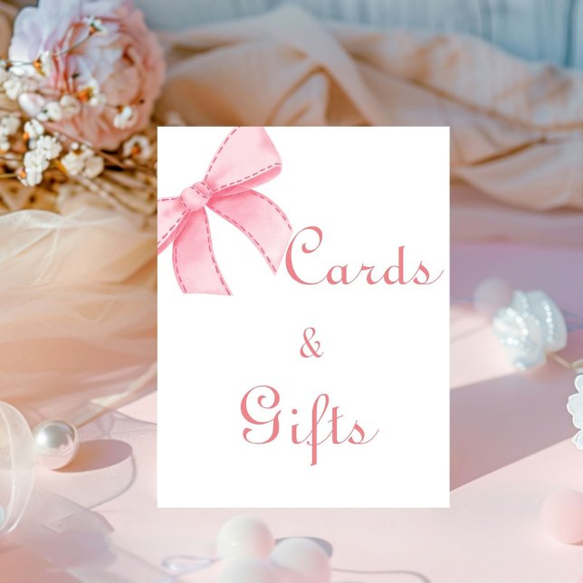 Watercolor Pink Blush Bow Gift bridal shower  sign (Creator Uploaded)