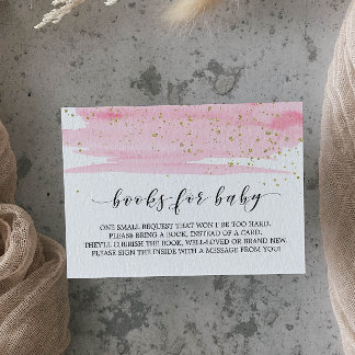Watercolor Pink Book Request Invitation Insert