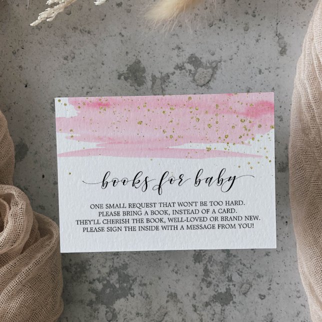 Watercolor Pink Book Request Invitation Insert (Creator Uploaded)