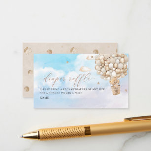 Watercolor pink bow ribbon baby shoEnclosure Card