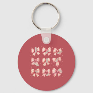 Watercolor Pink Bow Ribbon Washi Tape Collection Key Ring