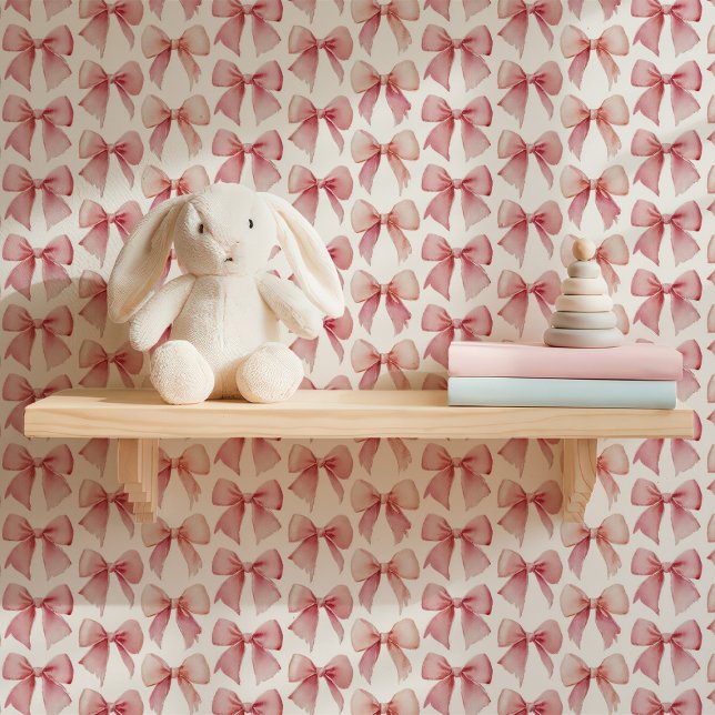 Watercolor Pink Bows Wallpaper (Creator Uploaded)