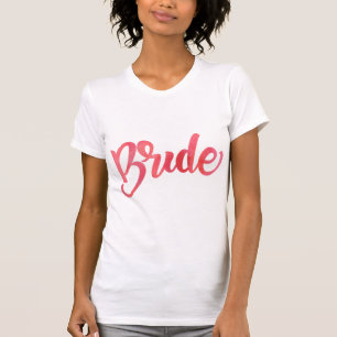 Watercolor pink Bride  bridal shower wedding T-Shirt